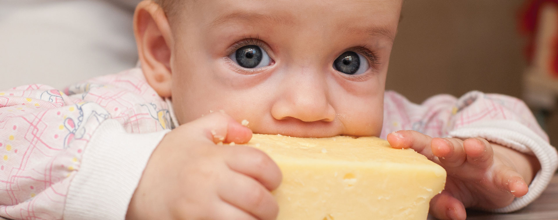 Baby-eating-cheese